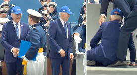 Joe Biden sufre aparatosa caída en acto de graduación de la Fuerza Aérea de EEUU