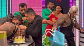 Alfredo Benavides estampó la cara de 'La Mackyna' en torta y este casi lo golpea