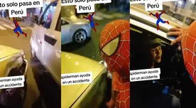 Spider-Man acude a emergencia tras choque de autos y desata 'fiebre arácnida' en Centro de Lima