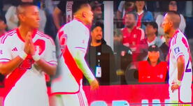 Paolo Guerrero y el airado reclamo a Pedro Aquino tras el primer gol de Chile: "Piensa"