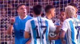 El obsceno gesto de Ugarte a De Paul tras una fuerte jugada contra Messi - VIDEO