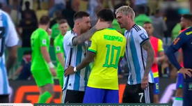 Messi y Rodrygo se encararon en plena pelea de hinchas en la tribuna