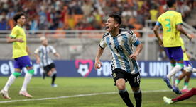 Argentina venció 3-0 a Brasil con triplete de Echeverri y pasó a 'semis' del Mundial Sub 17