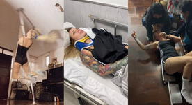 Leslie Shaw sufre fuerte caída mientras practicaba pole dance y acaba en emergencias