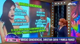 Las coincidencias en los viajes de Christian Cueva y Pamela Franco, según Magaly TV
