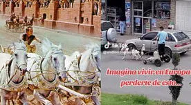 'Ben Hur peruano' es captado siendo jalado por perritos y usuarios estallan de risa