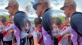 Niño se quiebra en llanto tras conocer a Paolo Guerrero en su visita a Tarapoto - VIDEO