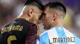 Carlos Zambrano vs. Lautaro Martínez: imágenes inéditas del fuerte cruce en el Perú vs. Argentina