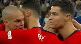 Cristiano Ronaldo, con lágrimas en los ojos, consuela a Pepe tras quedarse sin Eurocopa