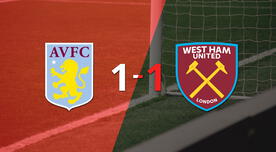 Resumen: Aston Villa y West Ham United se repartieron los puntos en un 1 a 1