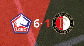 Resumen: Lille liquidó con una goleada a Feyenoord por 6 a 1