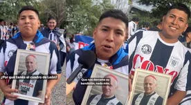 Hincha de Alianza lleva la foto del Papa León XIV al partido de Alianza vs. Talleres Hincha de Alianza lleva la foto del Papa León XIV al partido de Alianza vs. Talleres