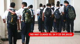Confirman que NO HABRÁ CLASES el 24 y 25 de julio: escolares no asistirán a las aulas Confirman que NO HABRÁ CLASES el 24 y 25 de julio: escolares no asistirán a las aulas