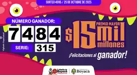 Último resultado Lotería de Boyacá HOY sábado 25 de octubre: qué número cayó en el sorteo 4595