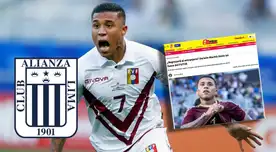 Prensa venezolana dio rotundo concepto de Alianza Lima tras ser vinculado con Darwin Machís: "Un..." Prensa venezolana dio rotundo concepto de Alianza Lima tras ser vinculado con Darwin Machís: "Un..."