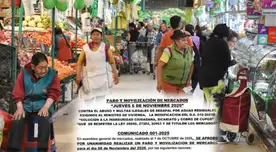 Mercados cerrarán en todo el Perú este 6 de noviembre por paro nacional, confirman comerciantes Mercados cerrarán en todo el Perú este 6 de noviembre por paro nacional, confirman comerciantes