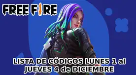 Códigos Free Fire del lunes 1 al jueves 4 de diciembre: canjea skins, diamantes y mascotas GRATIS