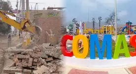 Municipalidad de Comas demolió paredes que invadían espacio público de importante vía del distrito Municipalidad de Comas demolió paredes que invadían espacio público de importante vía del distrito