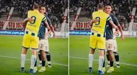 El fraterno abrazo de Alex Valera y Hernán Barcos tras finalizar el Universitario vs. FC Cajamarca