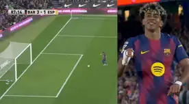 ¡Golazo! Lamine Yamal anotó el 3-1 de Barcelona sobre Espanyol por LaLiga