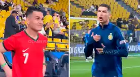 Ronaldo tuvo graciosa respuesta al ver a su ‘doble’ previo a partido de Al Nassr: “Eres muy feo”