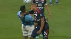 Junior se queda con 10: Jermein Peña metió un brutal codazo a Miguel Araujo y vio la roja