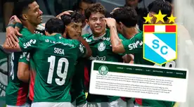 Palmeiras impacta al referirse a Sporting Cristal tras el empate de celestes: "Perú es el..."