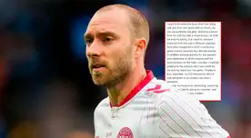 Eriksen rompe su silencio tras desplomarse en partido de Dinamarca: "Quiero que sepan que..."
