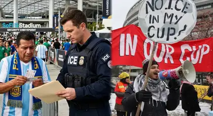 Inmigrantes reaccionan con este lema ante la presencia del ICE en el Mundial.