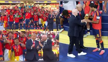 ¡SORPRESA MÁXIMA! Trump se roba el show en el Mundial 2026 tras posar junto a la selección de España en la tradicional foto de los campeones