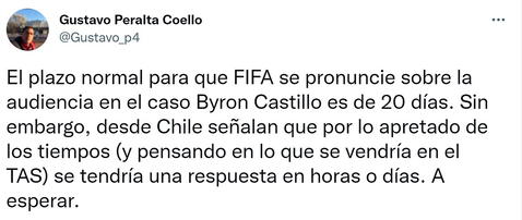 Información sobre el fallo final de la FIFA sobre el caso Byron Castillo.   