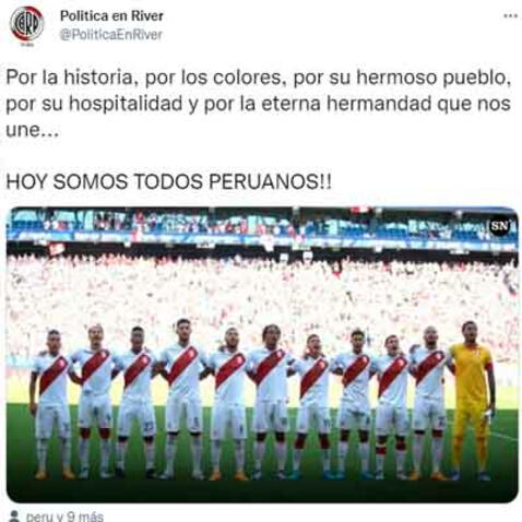 hinchas de River Plate y su apoyo a Perú   