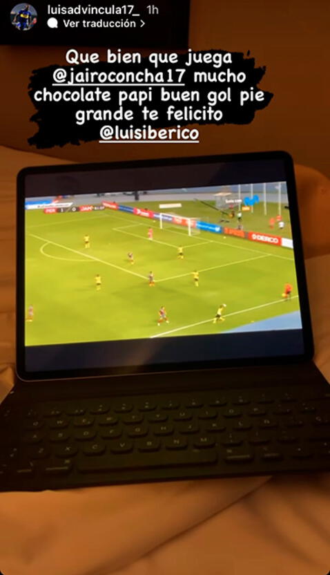 Luis Advíncula y el mensaje para Jairo Concha en Instagram.   