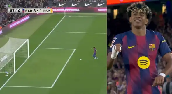 ¡Golazo! Lamine Yamal anotó el 3-1 de Barcelona sobre Espanyol por LaLiga