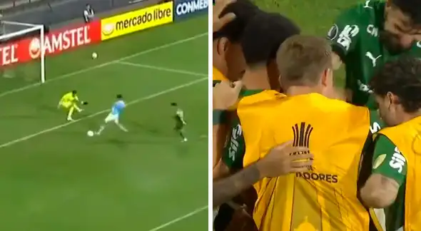 Terrible error de Rafael Lutiger que le permitió a Sosa anotar el 2-0 de Palmeiras sobre Cristal