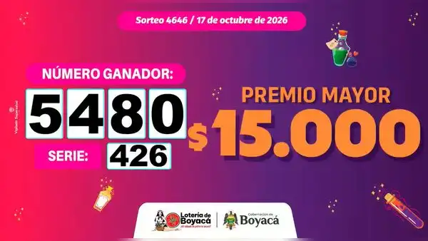 Resultado Lotería de Boyacá sábado 17 de octubre: consulte los números ganadores del premio mayor