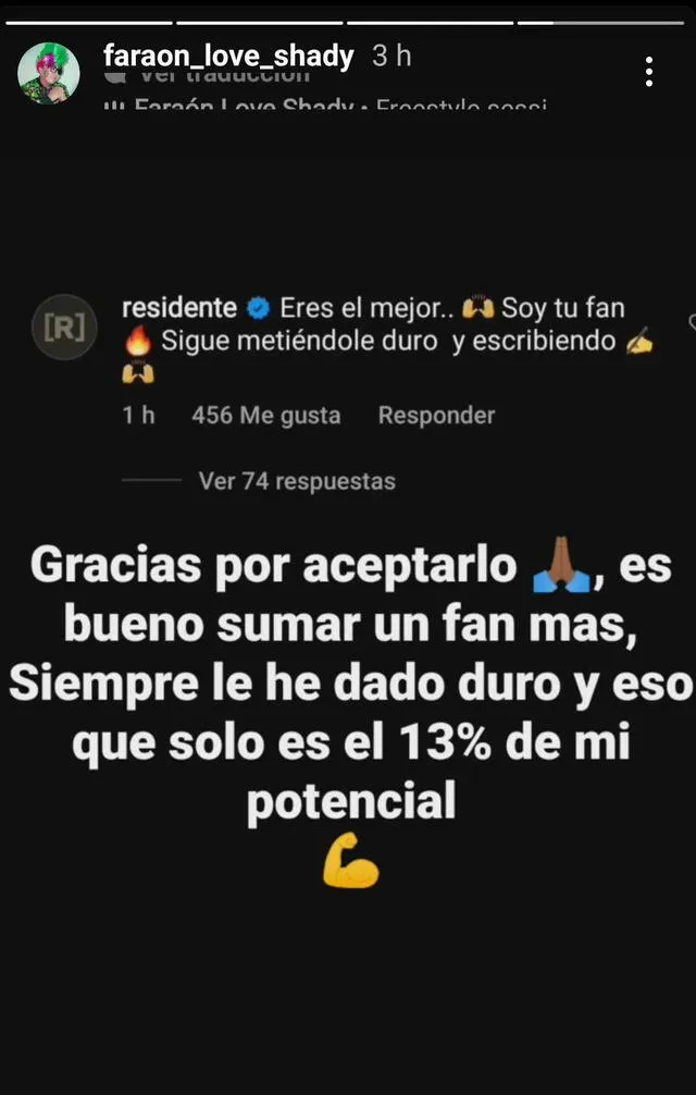 Faraón Love Shady le envió un cálido mensaje a Residente.    