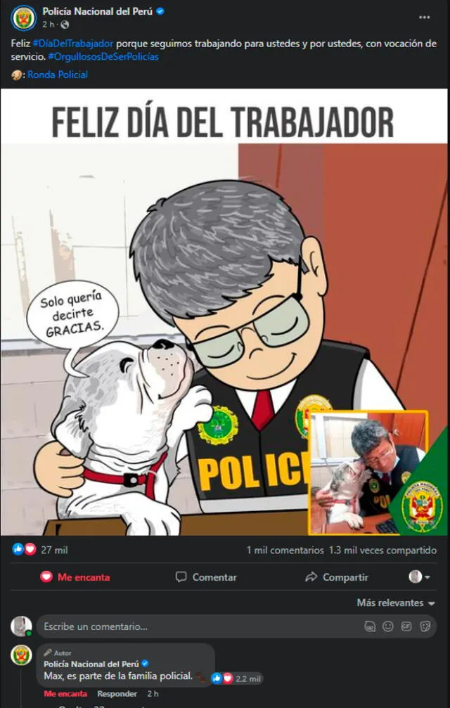 perrito maltratado será parte de la familia de la PNP