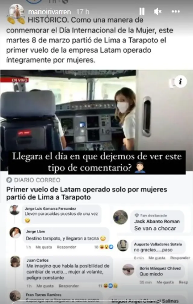 mario irivarren, día de la mujer