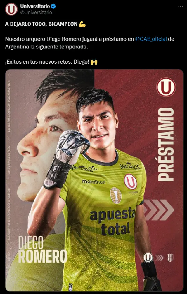 Universitario de Deportes se despidió del guardameta Diego Romero. Universitario de Deportes se despidió del guardameta Diego Romero.