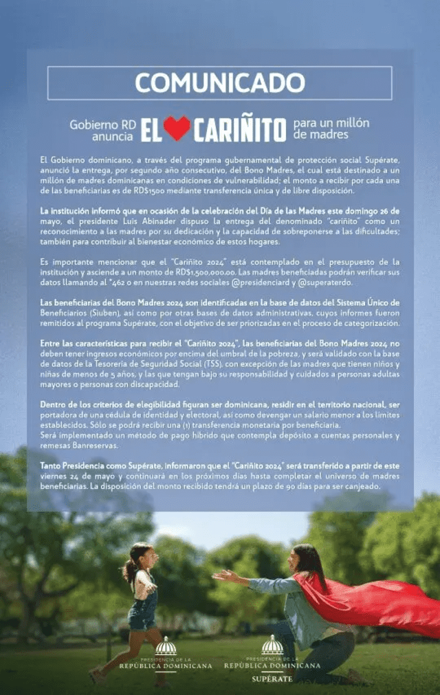 Bono Cariñito para mamá