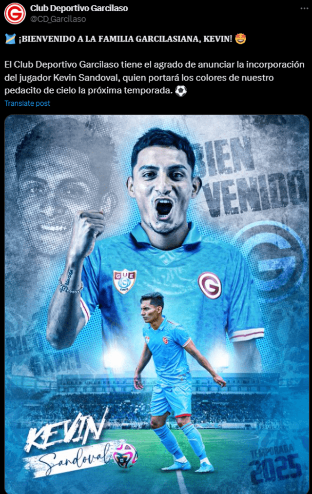 Kevin Sandoval en Deportivo Garcilaso.  