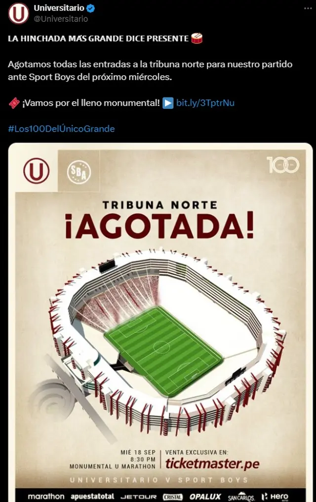 Universitario vs Sport Boys