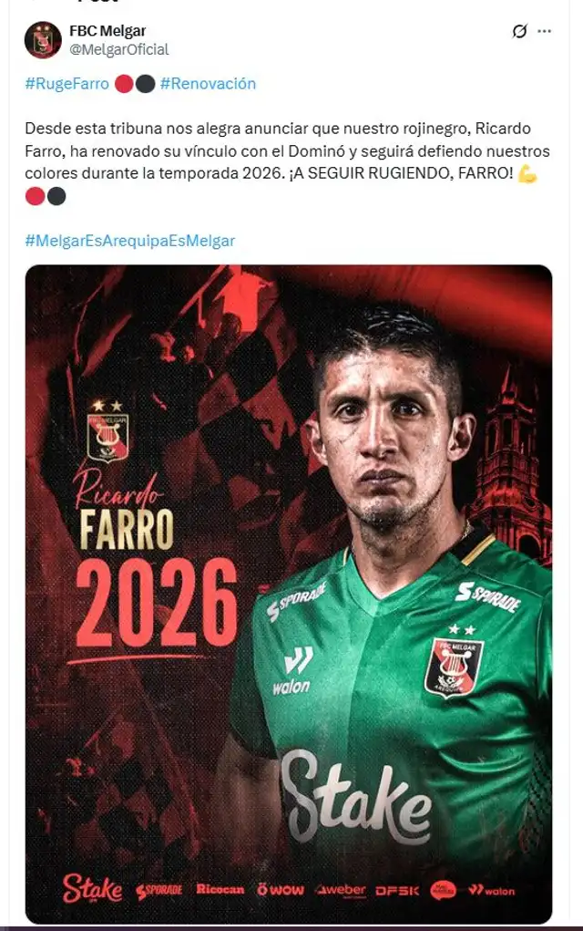 Ricardo Farro, FBC Melgar