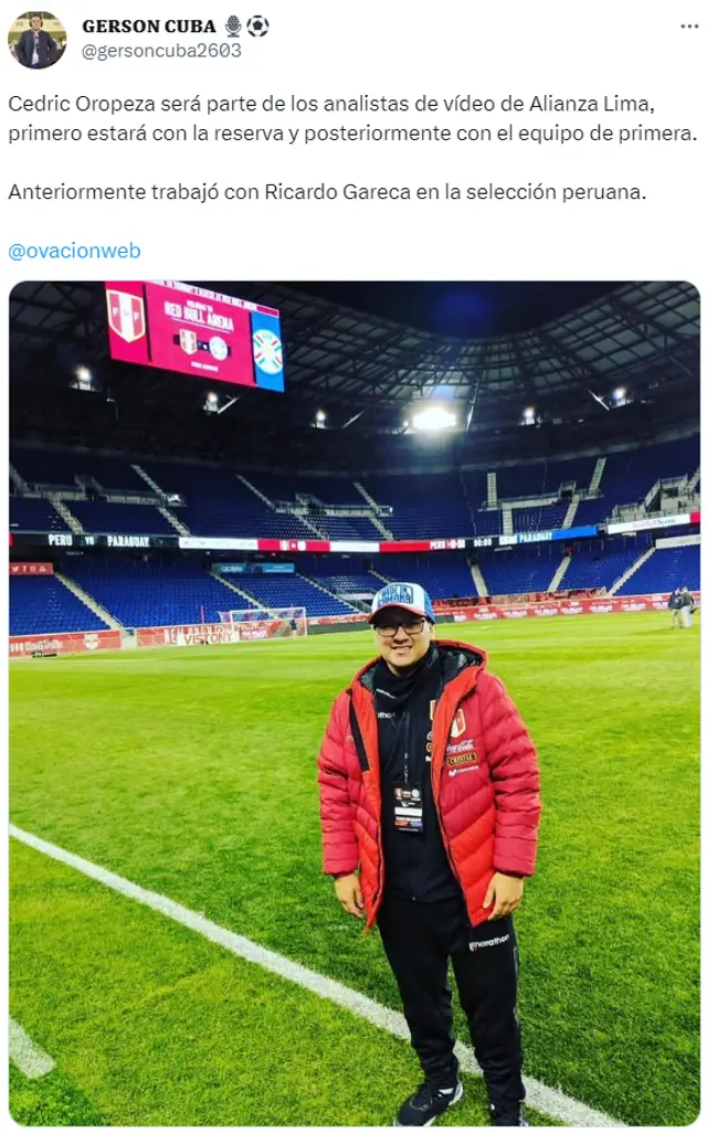 Cedric Oropeza será parte de los analistas de vídeo en Alianza Lima.