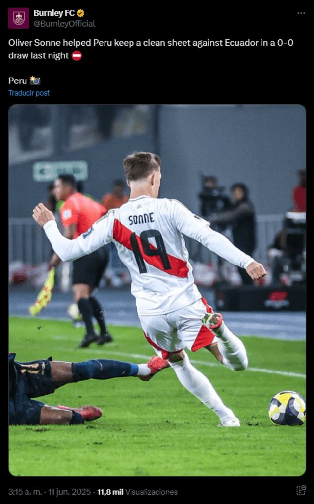 Oliver Sonne, Selección Peruana