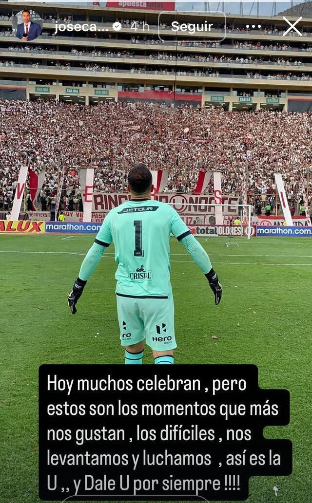 La publicación de José Carvallo en su cuenta de Instagram    