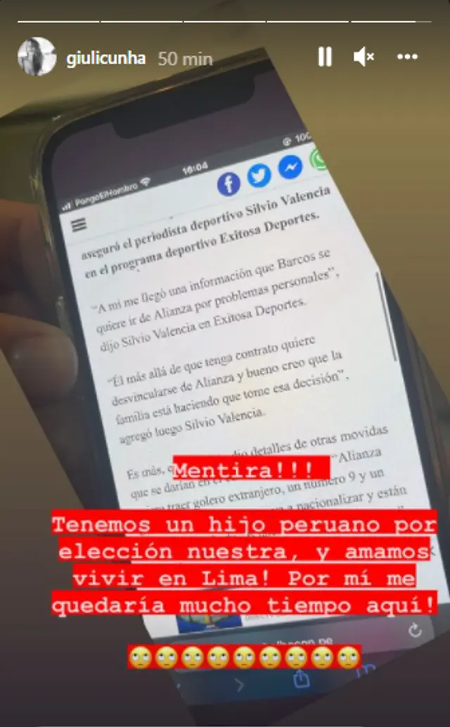 Captura: Giuli Cunha - Instagram.   