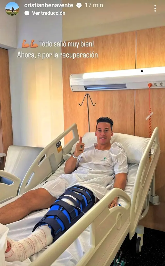 Cristian Benavente fue operado con éxito en España.