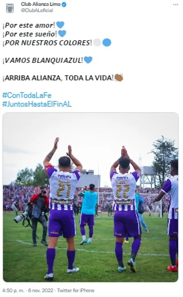 Alianza Lima hizo curioso mensaje.
